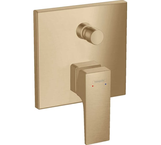 Смеситель для ванны Hansgrohe Metropol, однорычажный, с рычаговой рукояткой, со встроенной защитной комбинацией, скрытого монтажа, шлифованная бронза 32546140