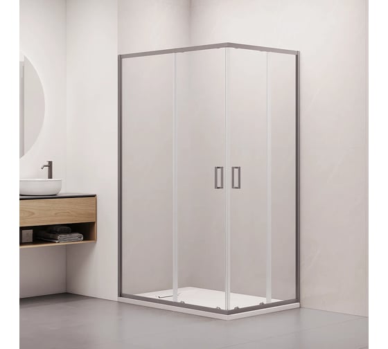 Уголок душевой RGW CL-44-Gr NEW 900x1200x1850 мм, прямоугольный, серый, прозрачное стекло 5 мм 38094492-110