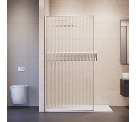Душевая перегородка RGW 120x195, WA-08 NEW, хром/ребристое, 8 мм (EasyClean) 81100812-151