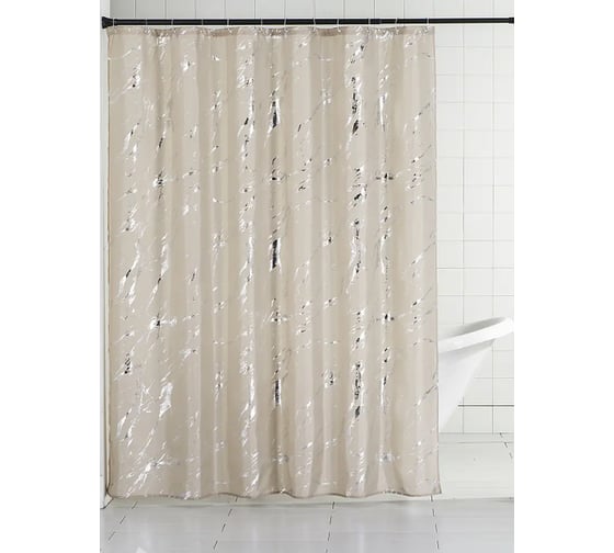 Штора для ванной комнаты с блестками Ridberg 180x200 см, Коричневый 1214632