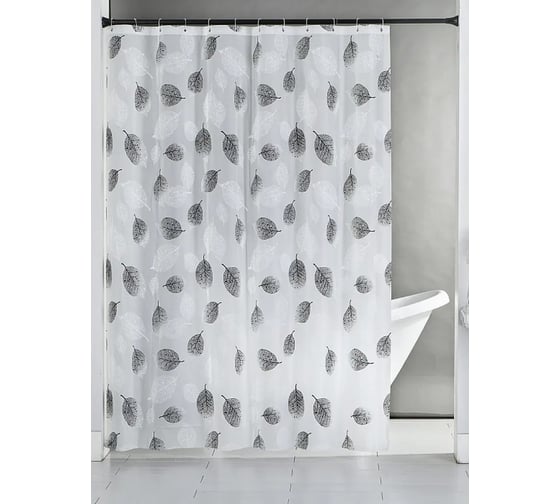 Штора для ванной комнаты Ridberg, 180x200 см, листья, PEVA 1214631