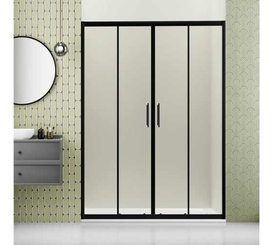 Душевая дверь RGW 190х195 PA-111-B Чёрный/Прозрачное/6 мм (EasyClean) 810811119-14