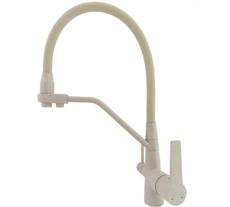 Смеситель для кухни Rainsberg бежевый, с силиконовым гибким изливом, латунь R603CK-311