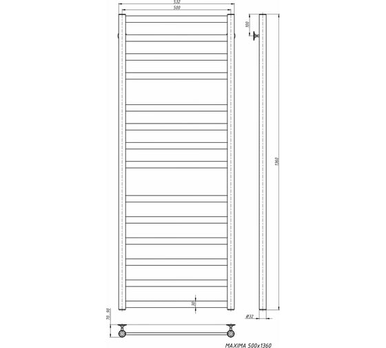 Электрический полотенцесушитель STINOX Maxima Luxe MAX140L-220