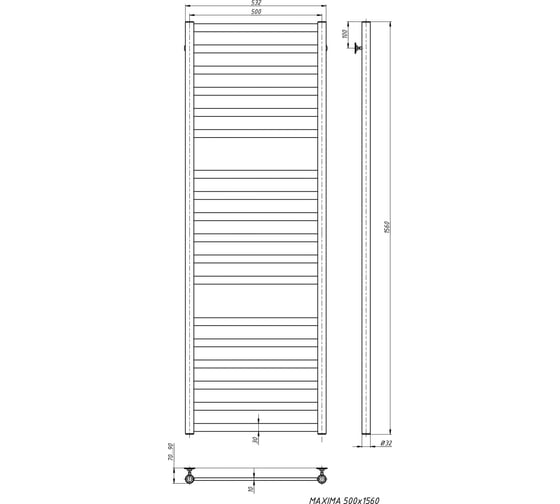 Электрический полотенцесушитель STINOX Maxima Luxe MAX160L-220