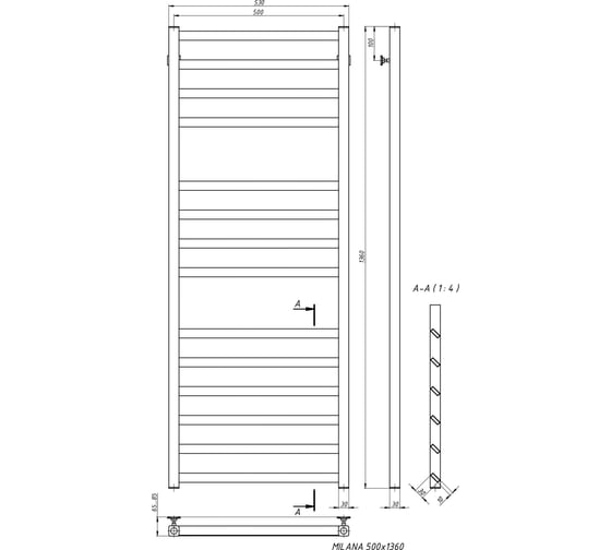Электрический полотенцесушитель STINOX Milana MIL140L-220