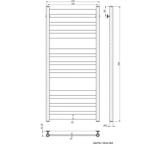 Электрический полотенцесушитель STINOX Napoly Luxe NAP120L-220