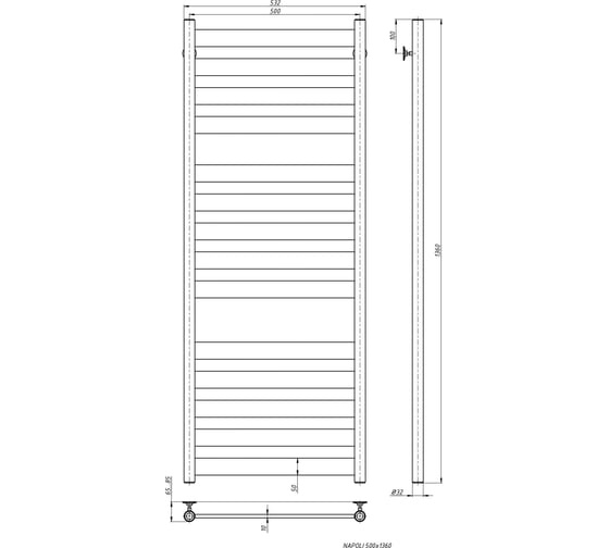 Электрический полотенцесушитель STINOX Napoly Luxe NAP140L-220