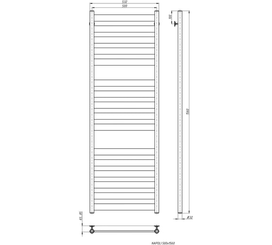 Электрический полотенцесушитель STINOX Napoly Luxe NAP160L-220