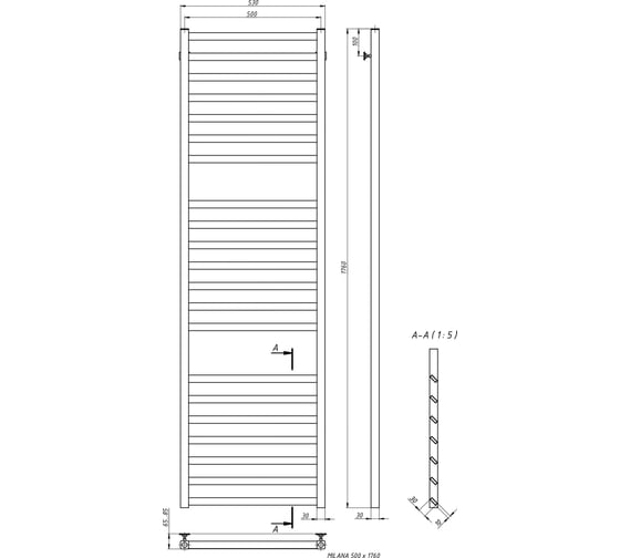 Электрический полотенцесушитель STINOX Milana MIL180L-220