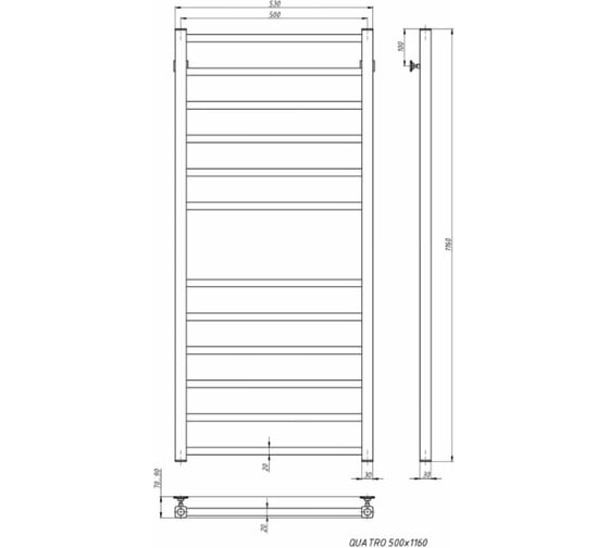 Электрический полотенцесушитель STINOX Quatro QU120-220