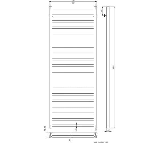 Электрический полотенцесушитель STINOX Quatro Luxe QU140L-220