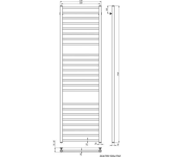 Электрический полотенцесушитель STINOX Quatro Luxe QU180L-220