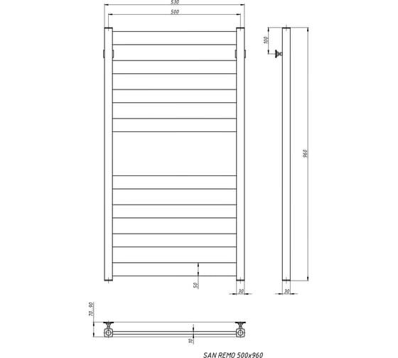 Электрический полотенцесушитель STINOX San Remo SAN100-220