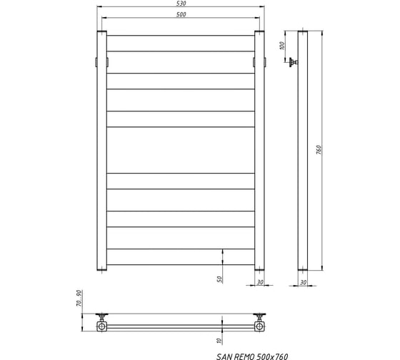 Электрический полотенцесушитель STINOX San Remo SAN80-220