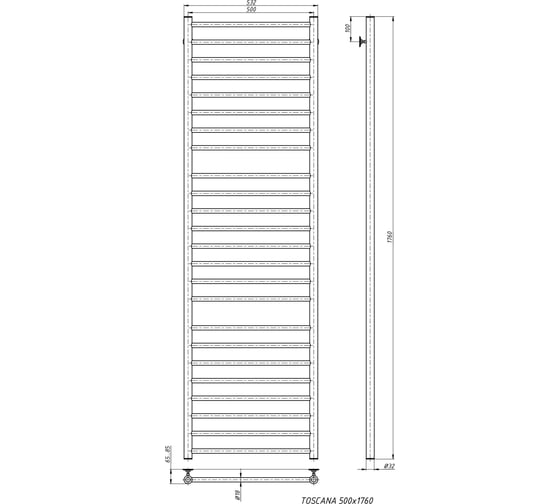 Электрический полотенцесушитель STINOX Toskana Luxe TOS180L-220