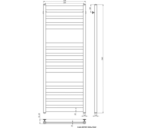 Электрический полотенцесушитель STINOX San Remo Luxe SAN140L-220