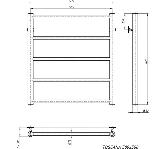 Электрический полотенцесушитель STINOX Toskana TOS60-220