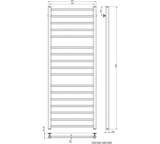 Электрический полотенцесушитель STINOX Toskana Luxe TOS140L-220