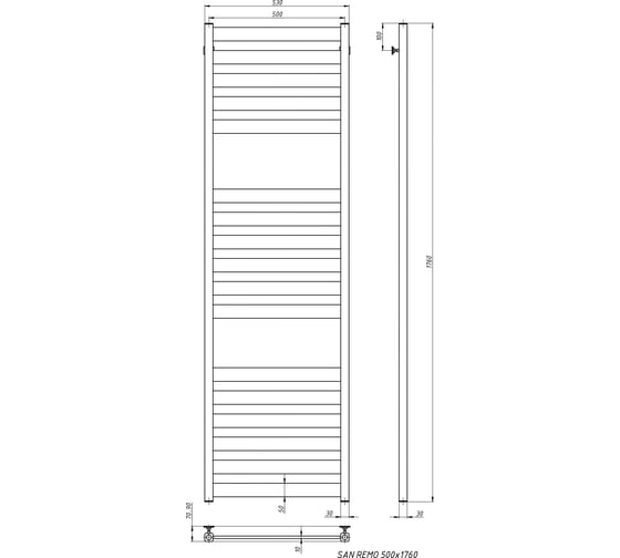 Электрический полотенцесушитель STINOX San Remo Luxe SAN180L-220