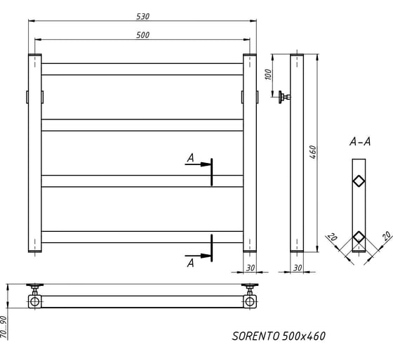 Электрический полотенцесушитель STINOX Sorento SOR50-220