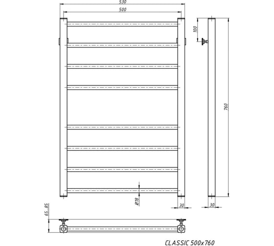 Электрический полотенцесушитель STINOX Classic CL80-220