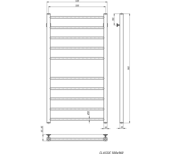 Электрический полотенцесушитель STINOX Classic CL100-220