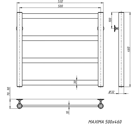 Электрический полотенцесушитель STINOX Maxima MAX50-220