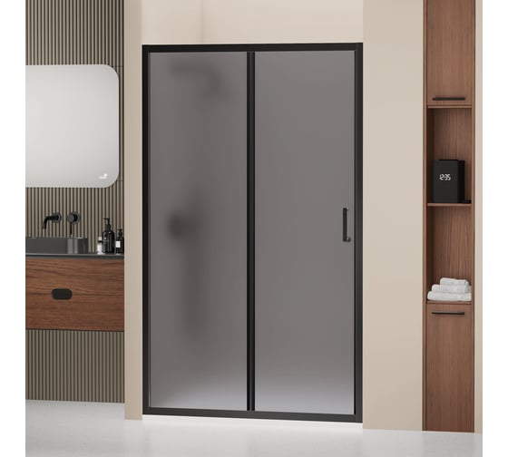 Душевая дверь RGW 120х195 PA-14 B Чёрный/Матовый графит/6 мм (EasyClean) 41081412-254