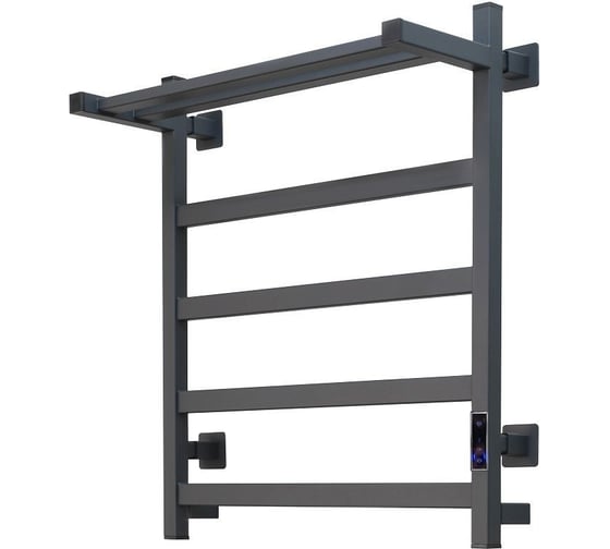 Полотенцесушитель MIXLINE ТРИУМФ 60х50 таймер, 465 Вт, 4 перекладины + ПОЛКА электрический ГРАФИТ 560050