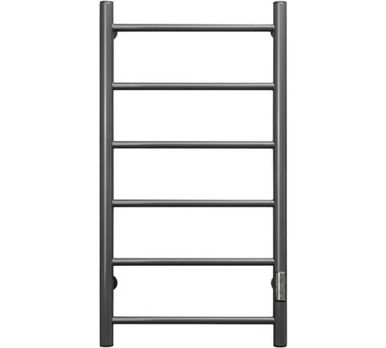 Полотенцесушитель электрический MIXLINE ВЕГА, 80x40 см, 257 Вт, 6 перекладин, с таймером, оружейная сталь 560035