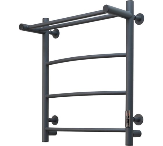 Полотенцесушитель электрический MIXLINE КАПЕЛЛА, 60x50 см, 251 Вт, 3 перекладины + полка, с таймером, графит 560054