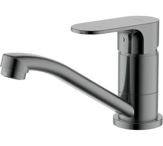 Смеситель для раковины AQUATEK AQ1907BGM АЛЬФА 70 без донного клапана, оружейная сталь 00000147225