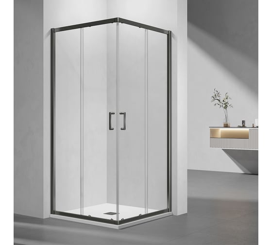 Душевой уголок RGW PA-39-Gr, квадрат, 100x100x195 см, серый/прозрачное, 6 мм, Easy 03083900-110