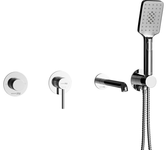 Встраиваемый комплект для ванны с лейкой и изливом WasserKraft Мюриц (Muritz) 9851.98DVR2.444.010.126.443