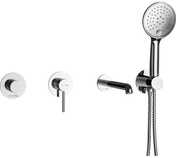Встраиваемый комплект для ванны с лейкой и изливом WasserKraft Мюриц (Muritz) 9851.98DVR2.444.010.060.443