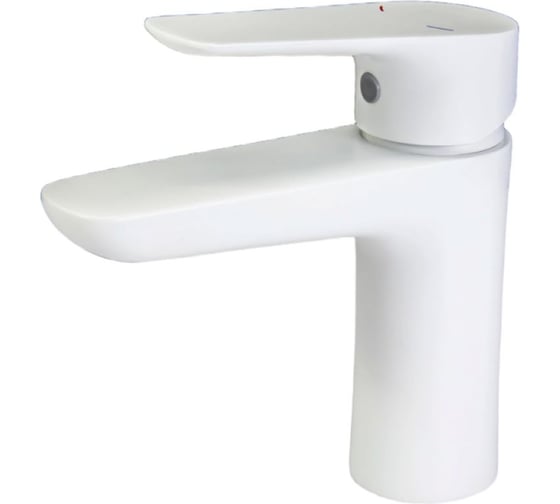 Смеситель для раковины MIXLINE 35k МЛ14-04Б, без отверстия, под гайку, белый, без подводки 559039