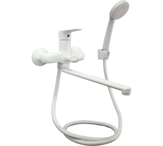 Смеситель для ванны и раковины MIXLINE 35k МЛ14-02Б, белый 559036