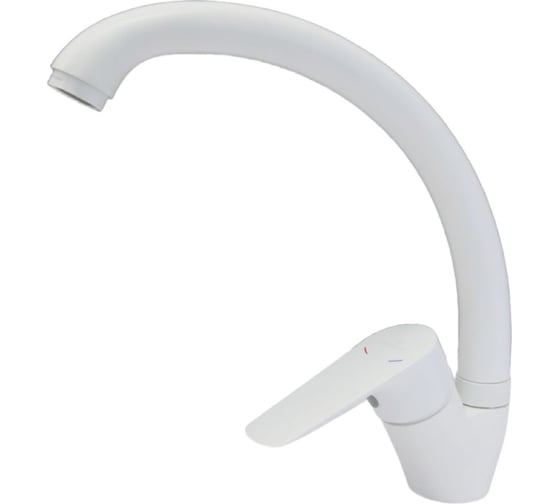 Смеситель для кухни MIXLINE 35k МЛ14-031Б выс.излив б/отв бок.п/гайку БЕЛЫЙбез подводки 559038