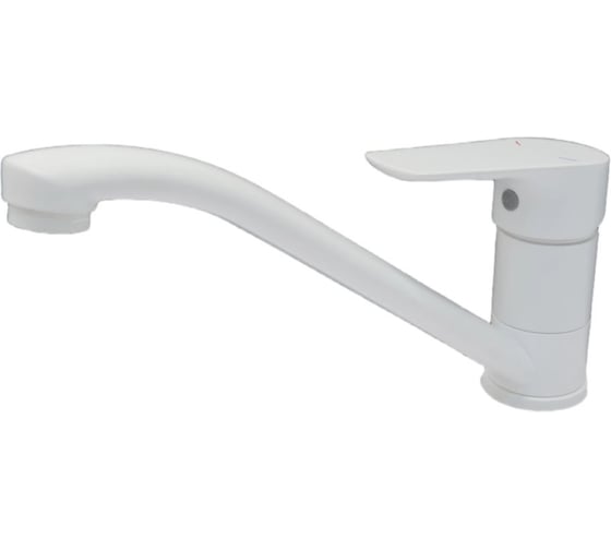 Смеситель для кухни MIXLINE 35k МЛ14-03Б б/отв п/гайку БЕЛЫЙ без подводки 559037