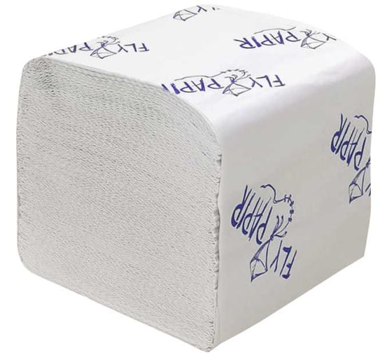 Бумага туалетная в пачке FlyPapir Premium SmartMix 2 слоя, V-укладка, 200 листов, 11x22.5 см, белая, 19 г/м², тиснение 162205