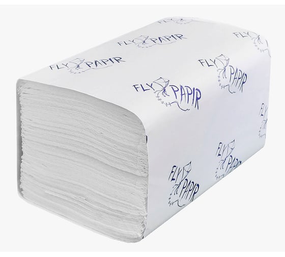 Полотенца листовые FlyPapir Premium SmartMix V-сложение, 1-слойные, 250 листов, 20.5x22.5 см, ширина 11.5 см, 33 г/м² 261350/205
