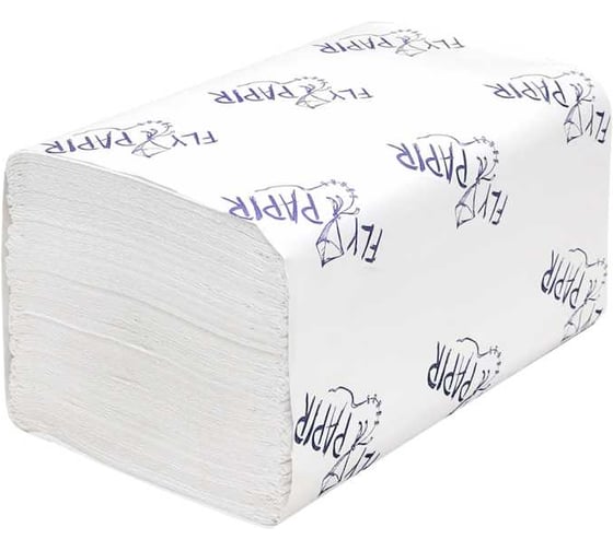 Полотенца листовые FlyPapir Premium SmartMix V-сложение, 2-слойные, 200 листов, 20.5x22.5 см, ширина 11.5 см, 19 г/м² 262002/205