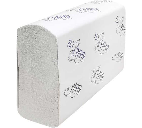 Полотенца листовые FlyPapir ECO Z-сложение, 1-слойные, 200 листов, 21.5x22.5 см, ширина 8 см, 35 г/м² 271185