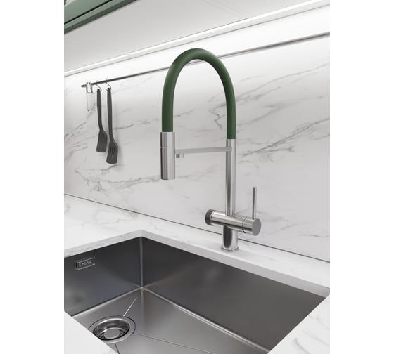 Смеситель кухонный EMAR ЕС - 7024GRN Satin