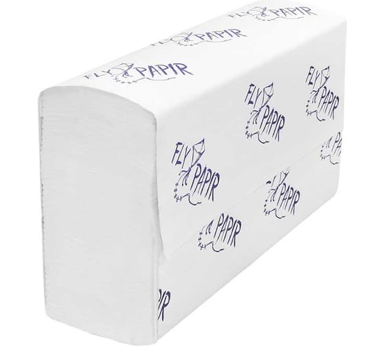 Полотенца листовые FlyPapir Premium Z-сложение, 2-слойные, 180 листов, 21.5x22.5 см, ширина 8 см, 16 г/м² (-Ц) 272182ПК
