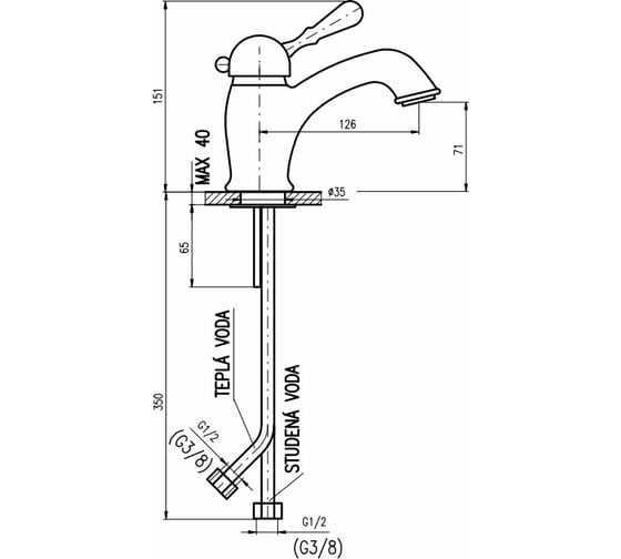 Смеситель для раковины RavSlezak LABE бронзовый L426.5SM