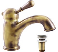 Смеситель для раковины RavSlezak ЛАБЭ с донным клапаном высота 140 мм, бронзовый L427.5SM