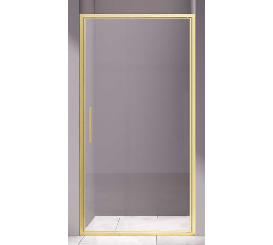 Душевая дверь VINCEA Slim 8mm брашированное золото, стекло прозрачное VDP-4SL900CLG