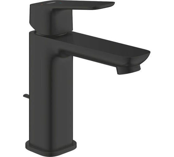 Смеситель для раковины Grohe Cubeo с донным клапаном M-size, матовый черный 1017582430